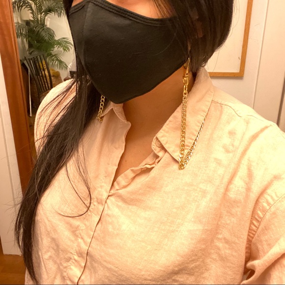 18k Gold Plated Curb Mask Chain - Picture 7 of 9